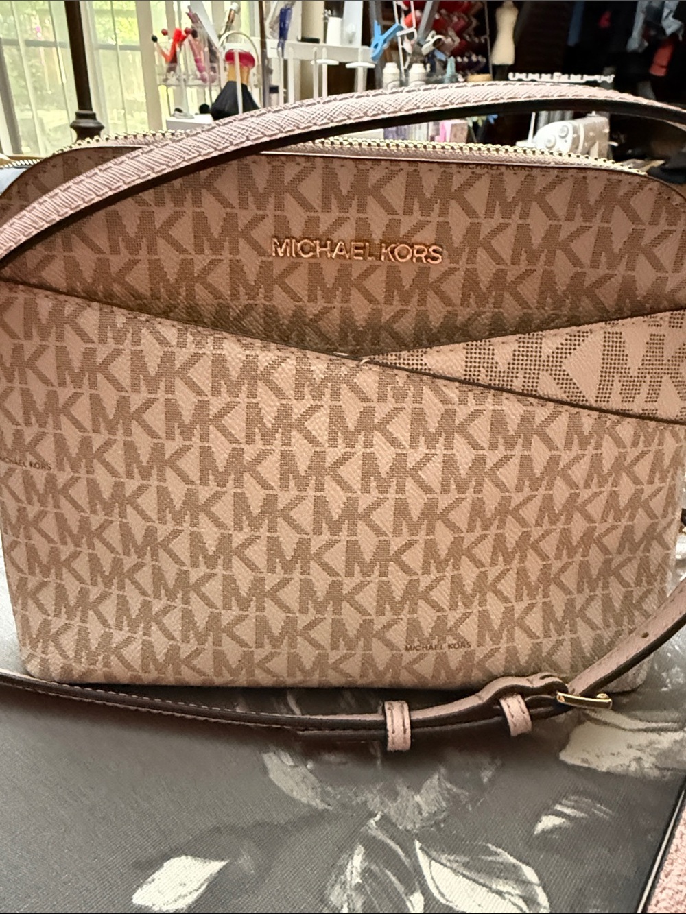 Michael Kors Blush Signature MK Crossbody Bag